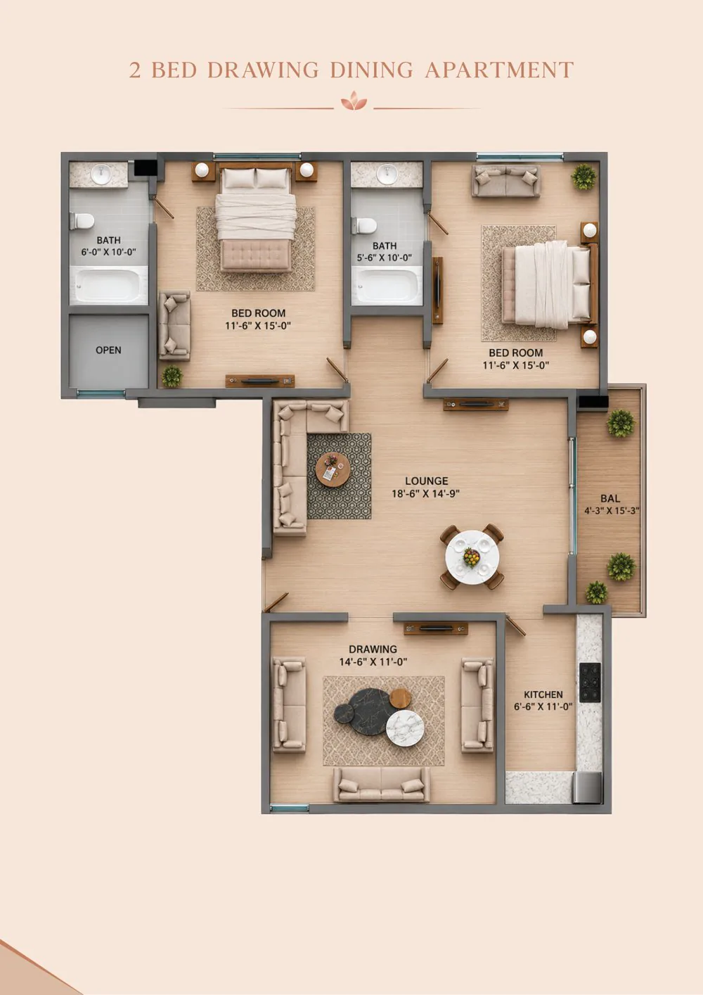 Daisy — 2 Bed Apartment