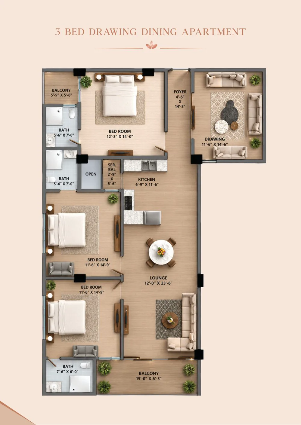 Orchid apartment floor plan