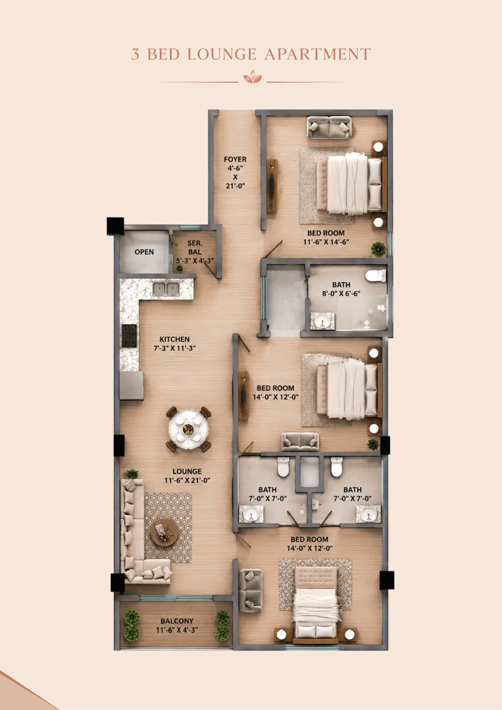 Tulip apartment floor plan